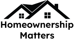 Homeownership matters text with an illustration of a house above